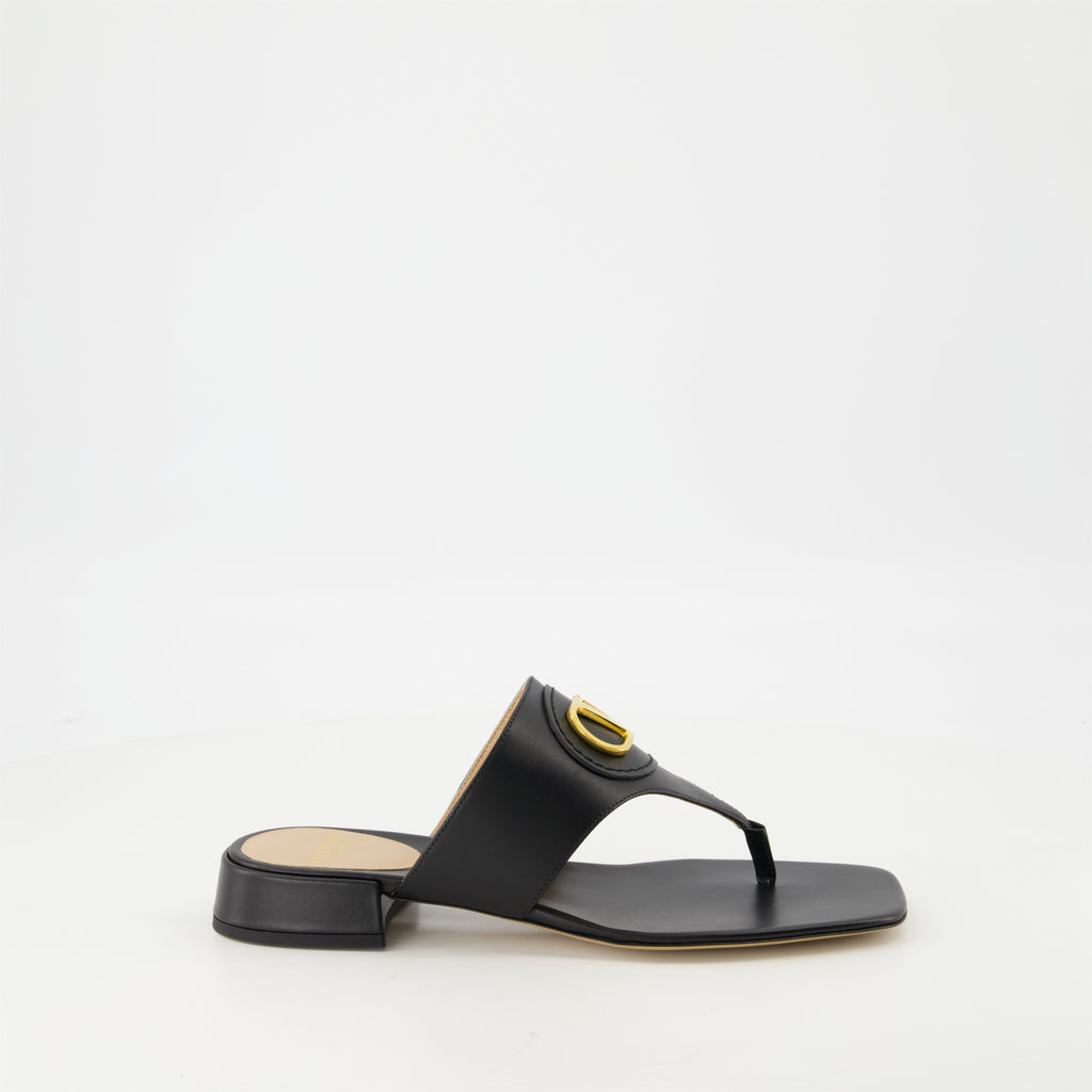 Zapatos abiertos Sandalias de Cuero VLogo Valentino Garavani Negro Femme