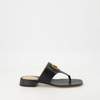Zapatos abiertos Sandalias de Cuero VLogo Valentino Garavani Negro Femme