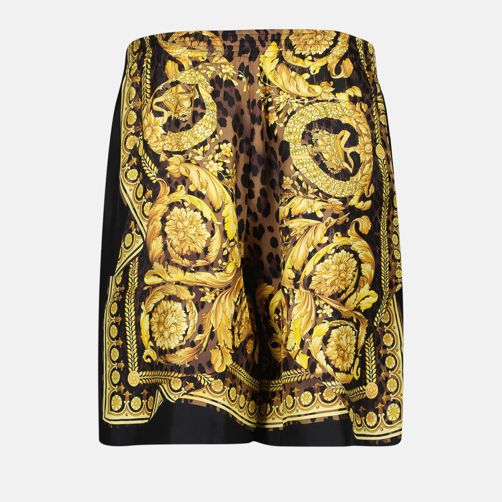 Shorts Shorts de Seda Barocco Versace Amarillo Homme