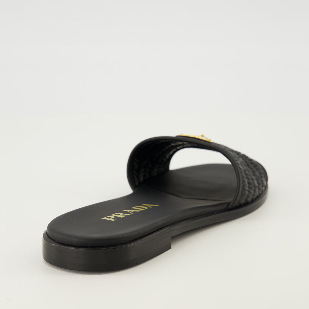 Bild der schwarzen Crochetmules von Prada für Frauen - Frühjahr-Sommer 2026 - Rückansicht