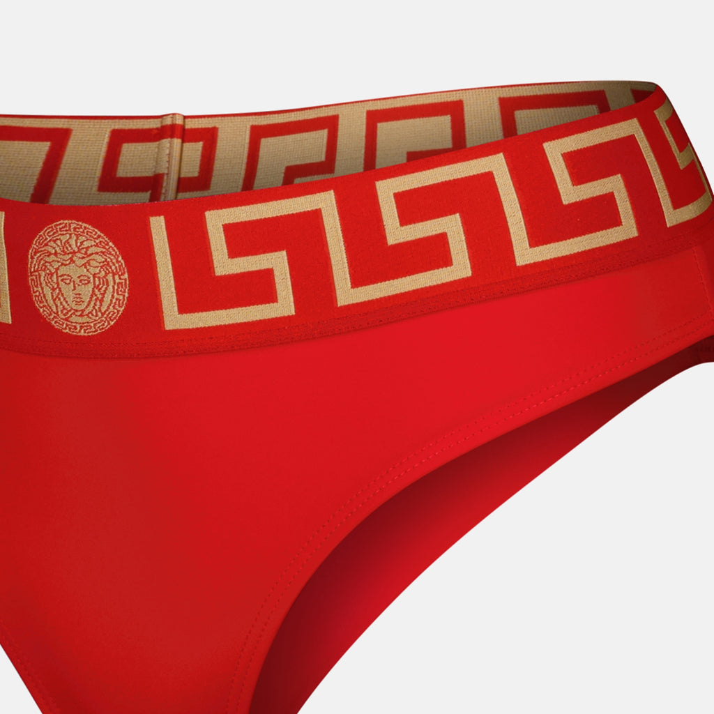 Moda de playa Greca Bikini Bottom Versace Rojo Femme