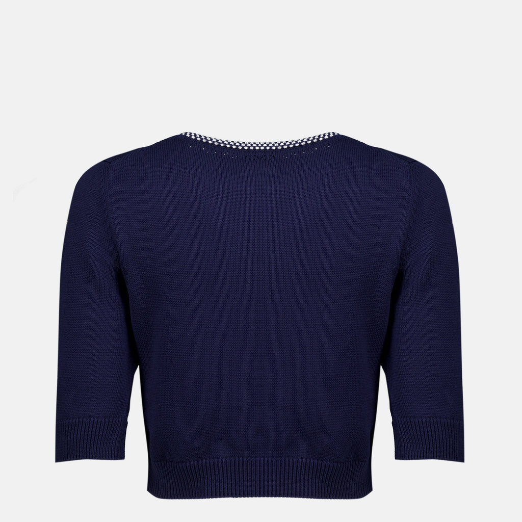 Maille Navyblauer kurzer Baumwollcardigan Miu Miu Bleu foncé Femme