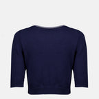 Maille Cardigan Corto Blu Navy In Cotone Miu Miu Bleu foncé Femme