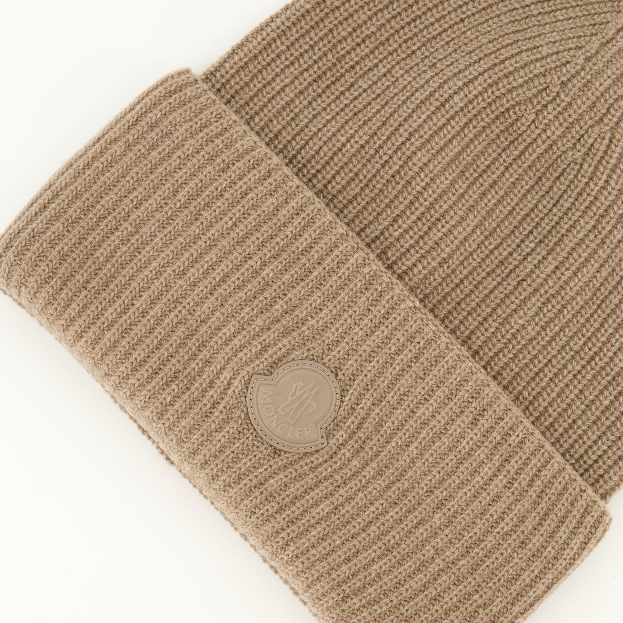 Chapeaux, casquettes et bonnets Bonnet logo en laine et cachemire marron Moncler Marron Femme