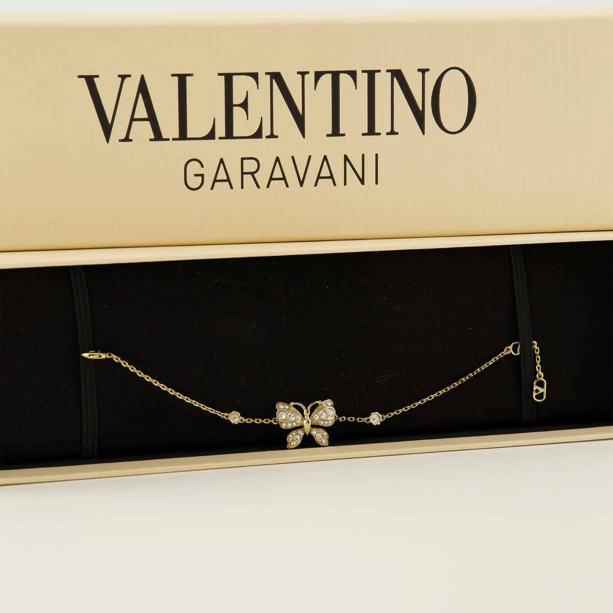 Bijoux Bracelet Flutterby en métal et cristaux Swarovski® Valentino Garavani Doré Femme
