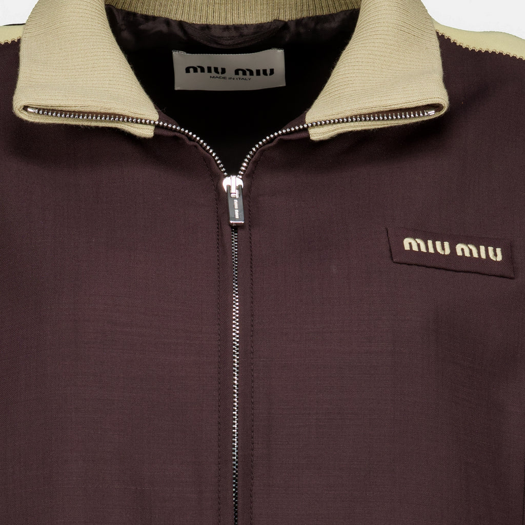 Vestes Giacca in Mohair Kid Marrone Miu Miu Marron Femme