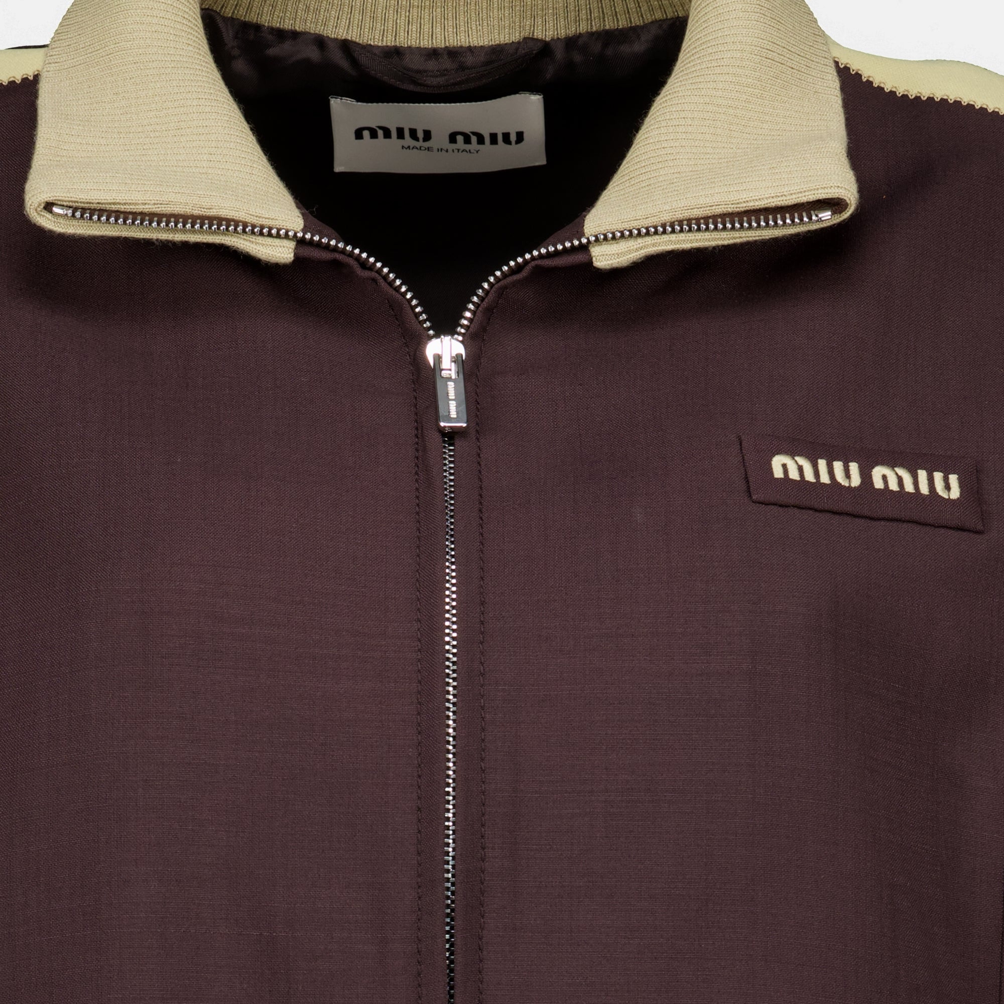Vestes Blouson en mohair de chevreau marron Miu Miu Marron Femme