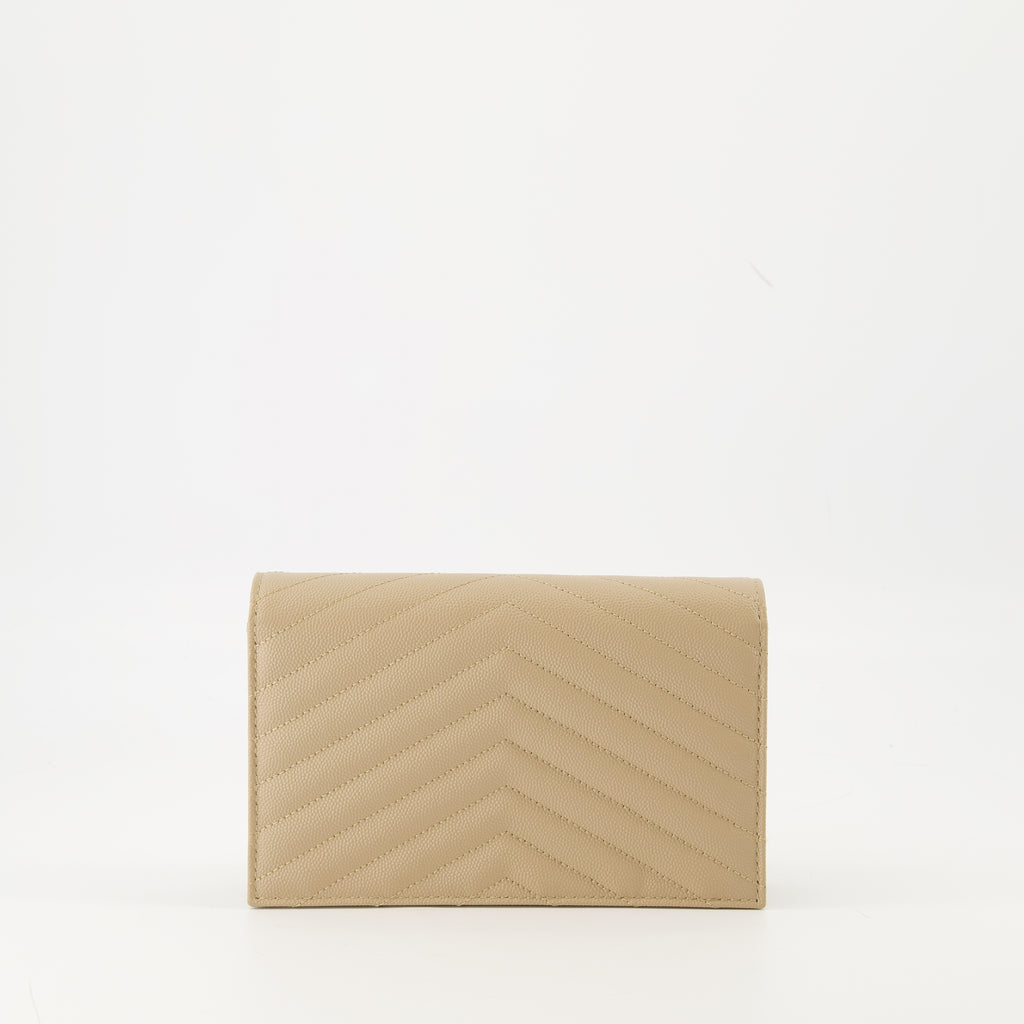 Umhängetaschen Kettenumschlaggeldbörsen Saint Laurent Beige Frauen