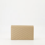 Umhängetaschen Kettenumschlaggeldbörsen Saint Laurent Beige Frauen