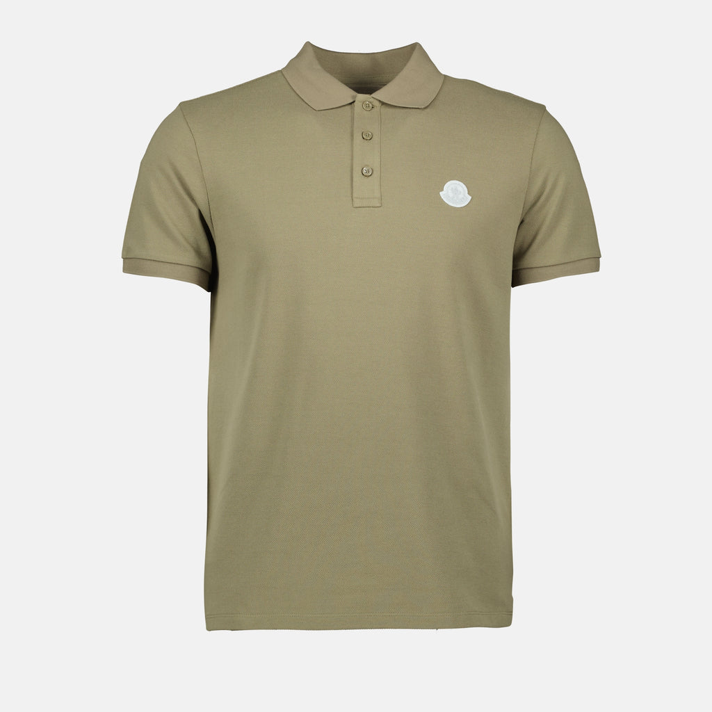 Polos Polo Verde de Manga Curta Moncler Cáqui Homme