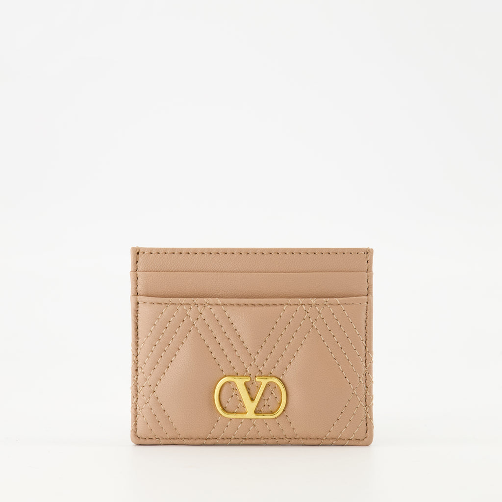 Petite maroquinerie Porte-cartes Quiltie 67 Valentino Garavani Rose Femme
