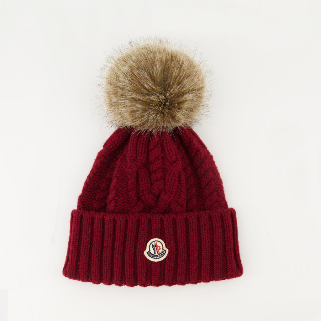 Image de l'article Bonnet en cachemire avec pompom de la marque Moncler pour Femme - Saison Automne-Hiver 2025 - Vue de Face