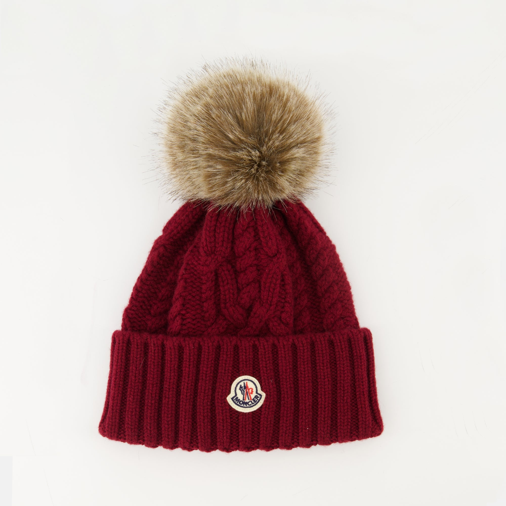 Image de l'article Bonnet en cachemire avec pompom de la marque Moncler pour Femme - Saison Automne-Hiver 2025 - Vue de Face