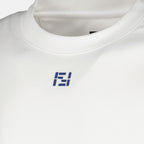 Bild des Fendi Herren T-Shirts FF aus weißer Baumwolle - Frühjahr-Sommer 2026 - Detailansicht 1