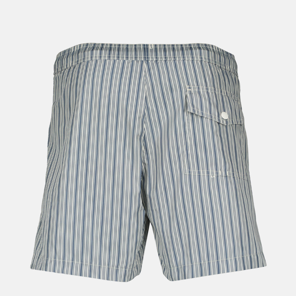 Beachwear Short bain en nylon à rayures Moncler Bleu foncé Homme