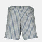Beachwear ストライプナイロン水着ショーツ Moncler Bleu foncé Homme