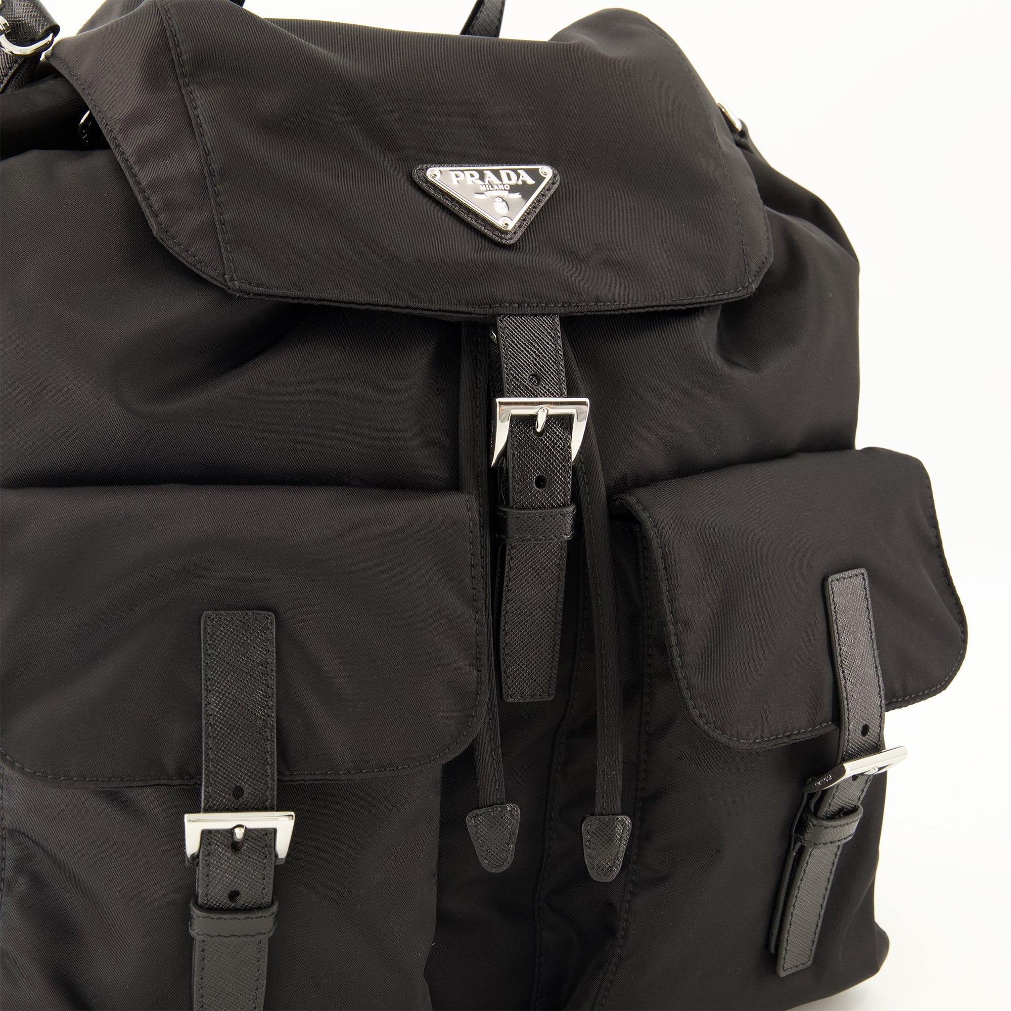 Sacs à dos Black Re-Nylon Backpack Prada Noir Homme