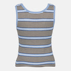 Imagen del artículo Camiseta sin mangas a rayas azules de la marca Prada para Mujer - Temporada Primavera-Verano 2026 - Vista Trasera