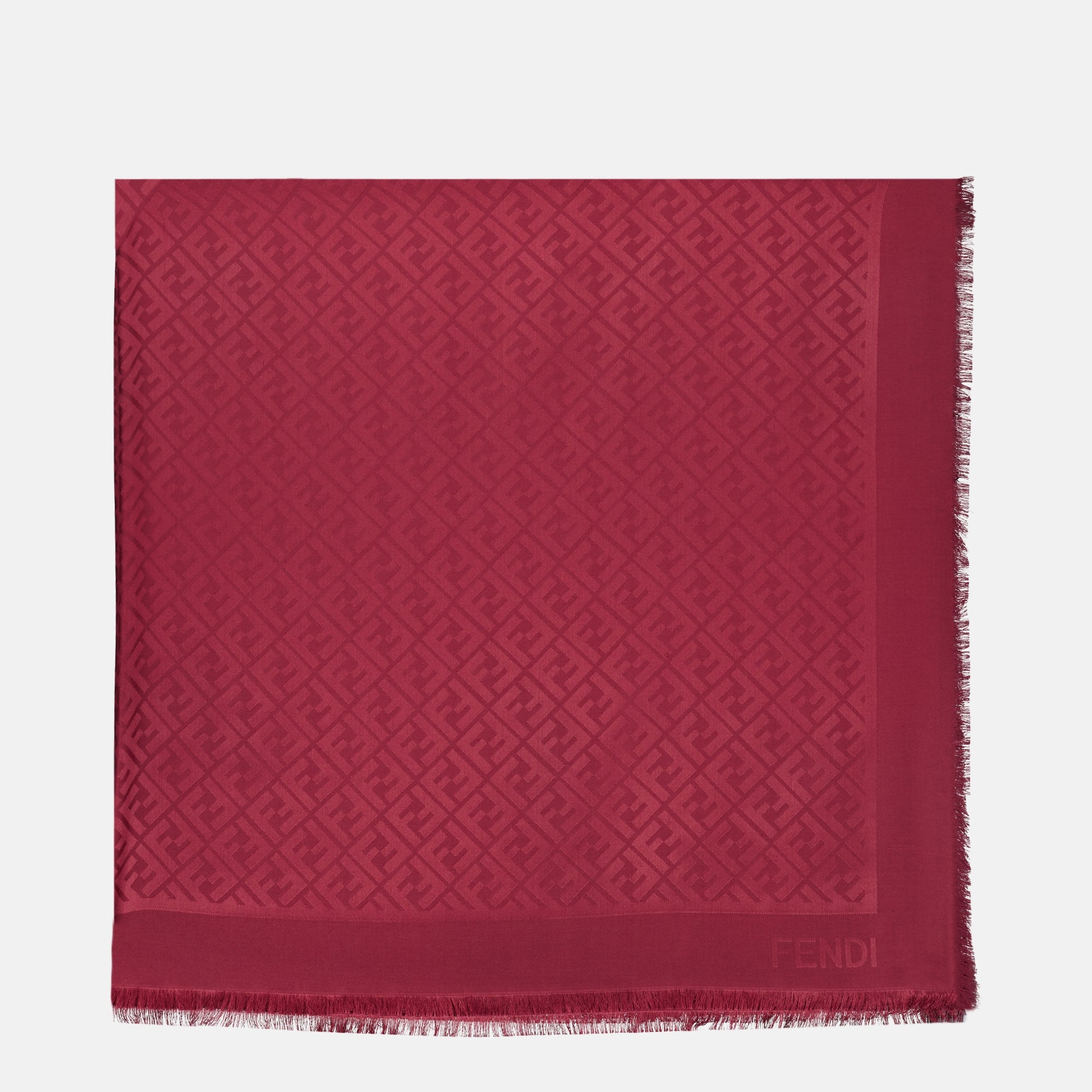 Écharpes, foulards et gants Châle FF en soie et laine rouge Fendi Rouge Femme