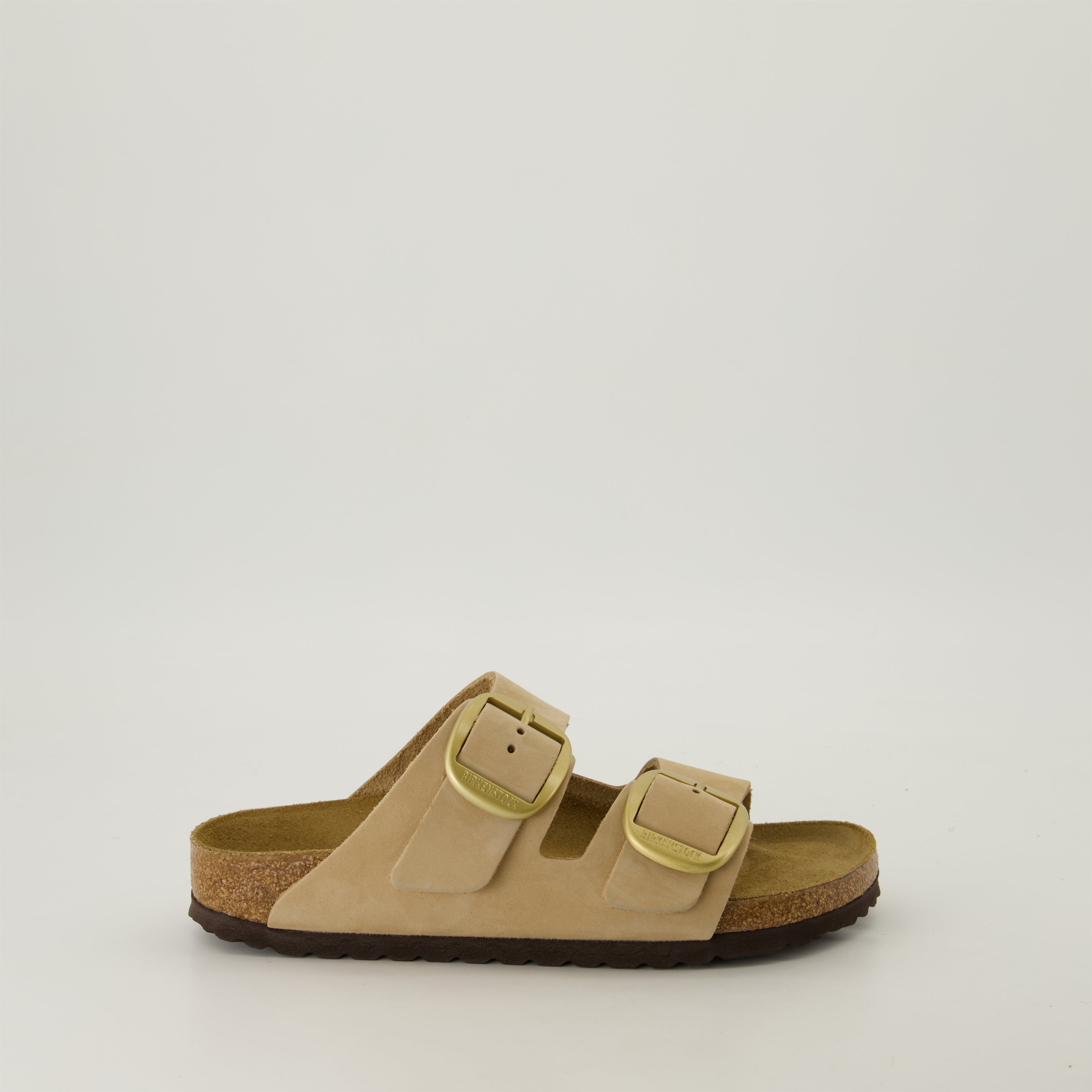 Chaussures ouvertes Sandales Arizona big buckle Birkenstock Beige Femme