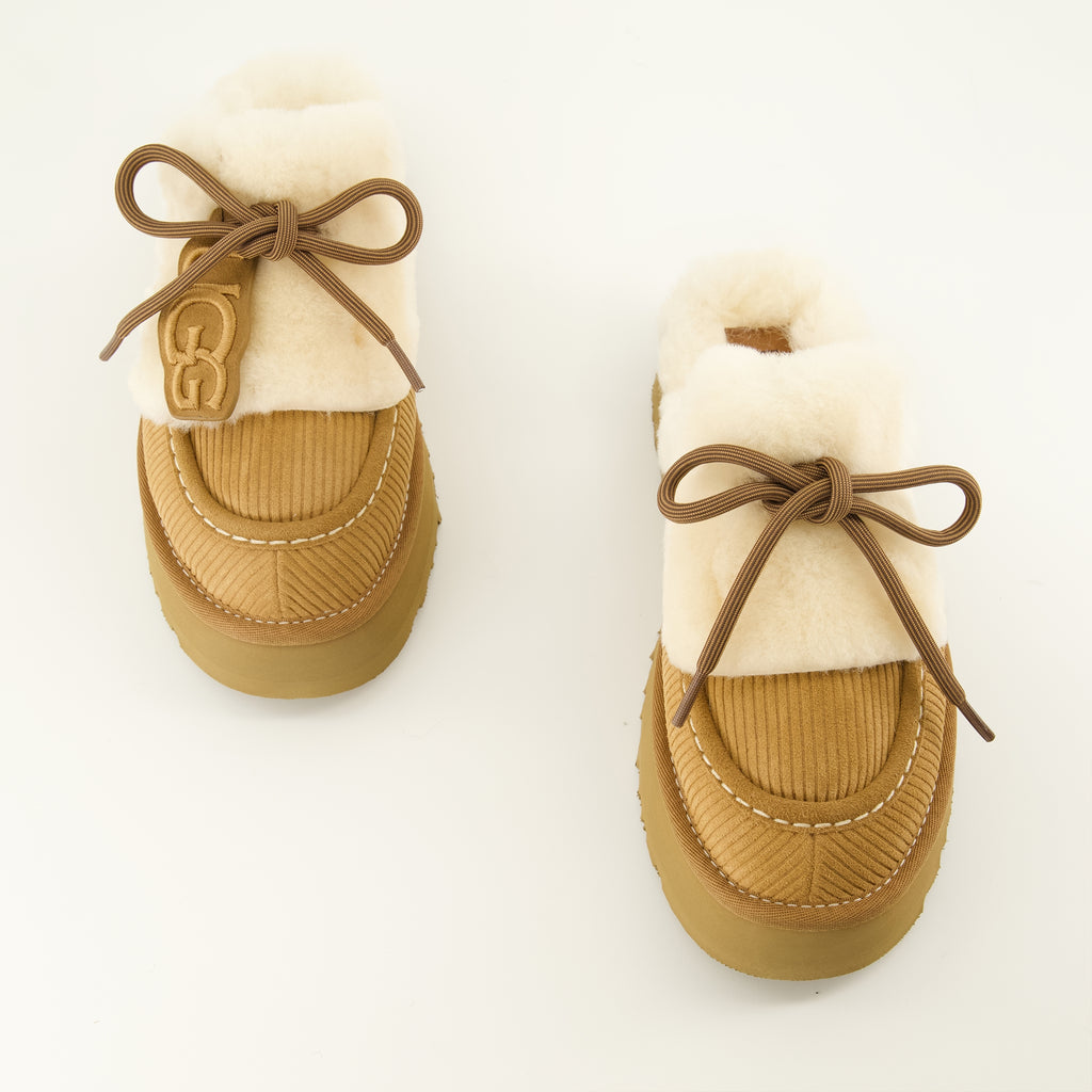 Chaussures ouvertes Disquette Heritage Beige Mules Ugg Marron Femme