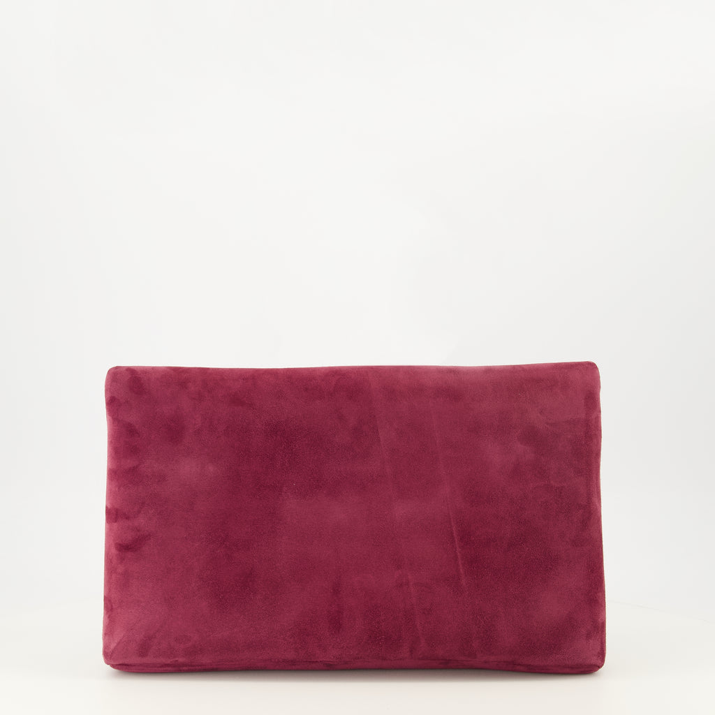 Image de l'article Pochette Cassandre en cuir suède violette de la marque Saint Laurent pour Femme - Saison Printemps-Été 2026 - Vue de Dos