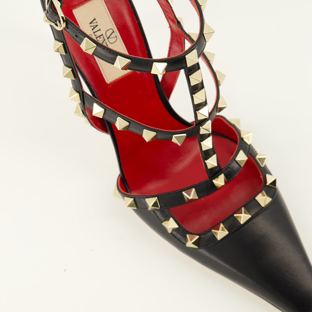 Escarpins Escarpins Rockstud en cuir noir Valentino Garavani Noir Femme