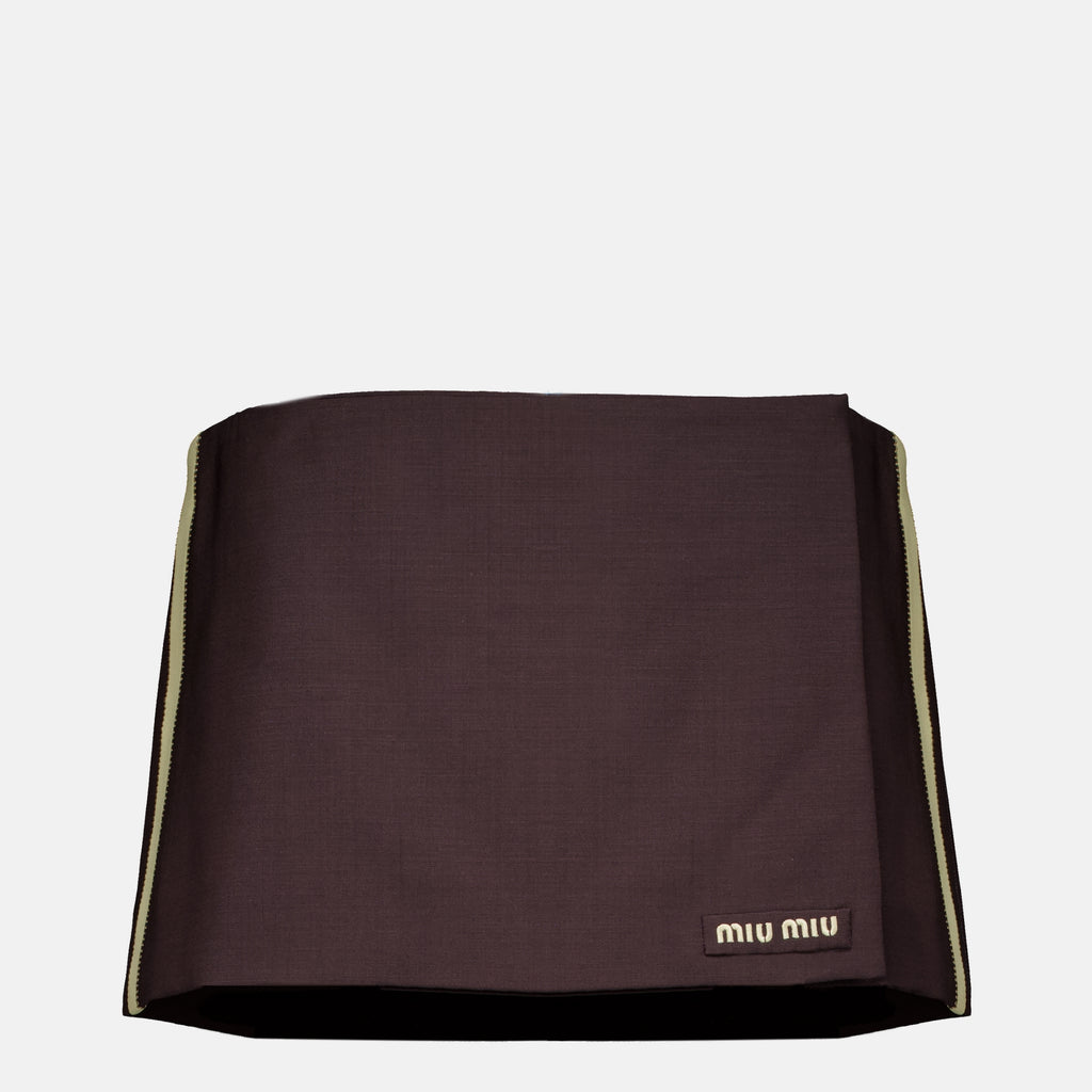 Jupes Gonna Mini in Mohair Kid Marrone Miu Miu Marron Femme