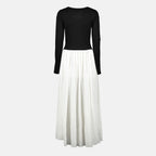 Image of the Khaite Carlotta black and white dress for Women - Spring-Summer 2026 - Back View