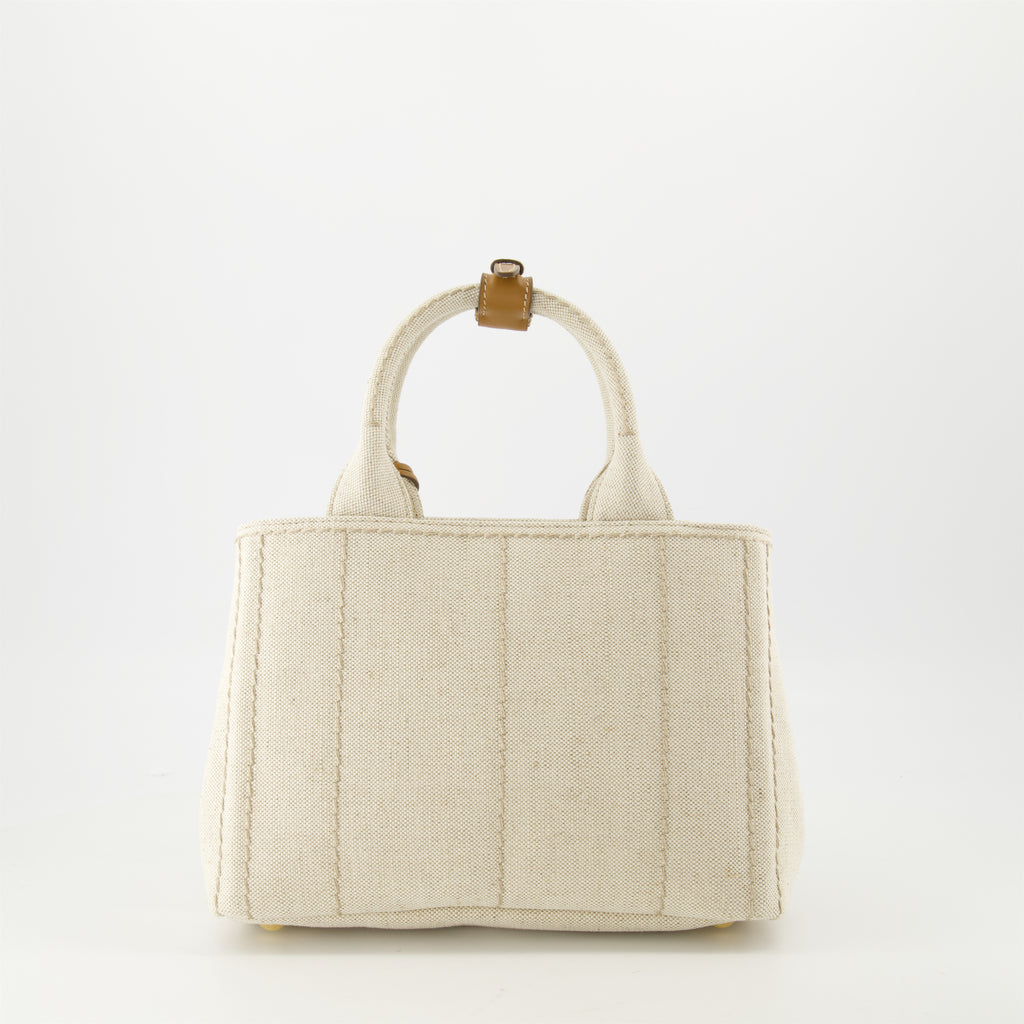Bolsas de mão e de ombro Saco Tote em Lona Prada Bege Femme