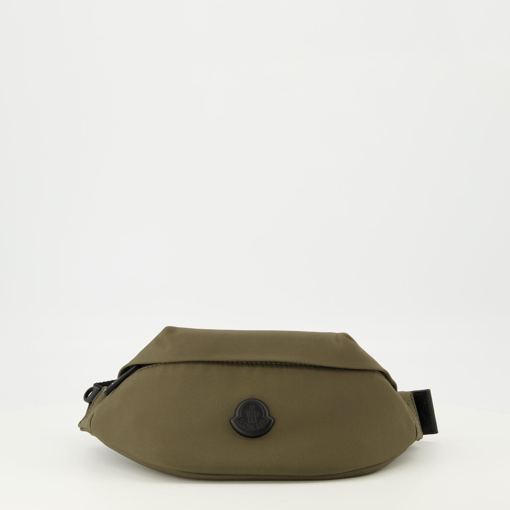 Image of the Durance khaki fanny pack from the Moncler brand for Men - Spring-Summer 2026 - Front View
