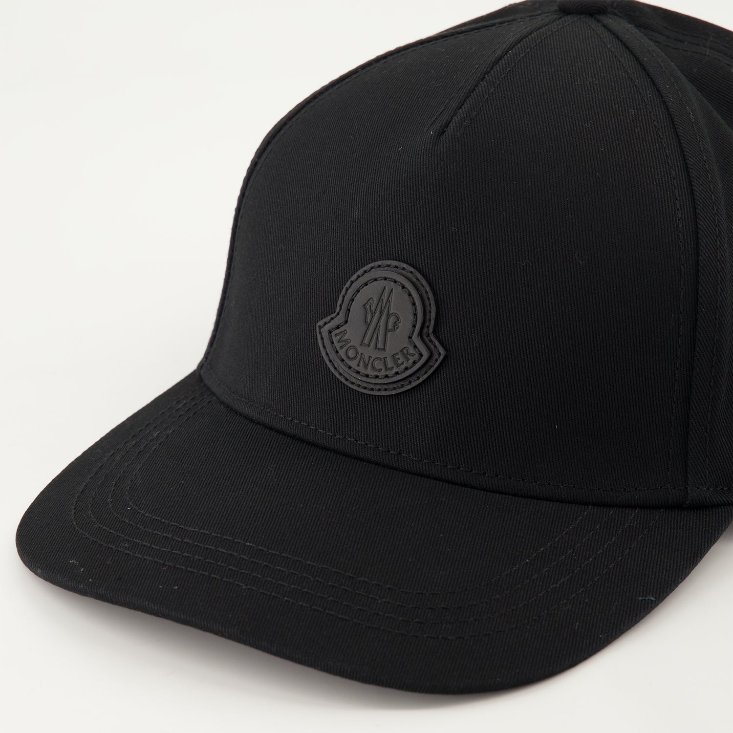 Chapeaux, casquettes et bonnets Casquette à logo en cuir Moncler Noir Homme