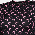Immagine del top in jersey moon nero e rosa del marchio Marine Serre per Donna - Stagione Autunno-Inverno 2025 - Vista Dettagliata_2