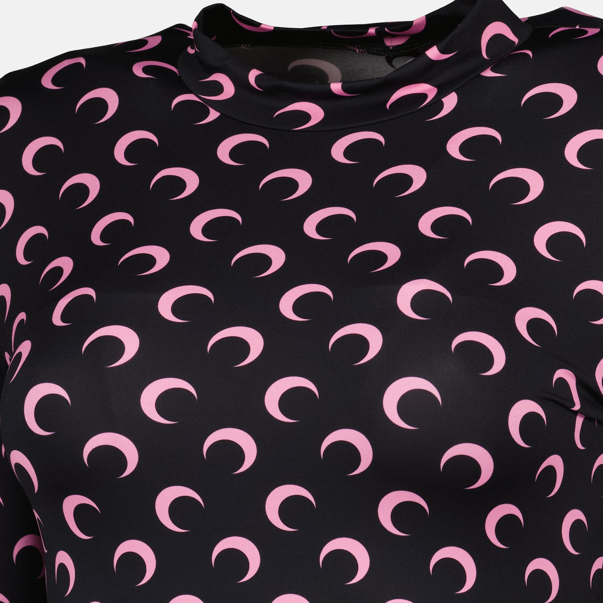 Immagine del top in jersey moon nero e rosa del marchio Marine Serre per Donna - Stagione Autunno-Inverno 2025 - Vista Dettagliata_2