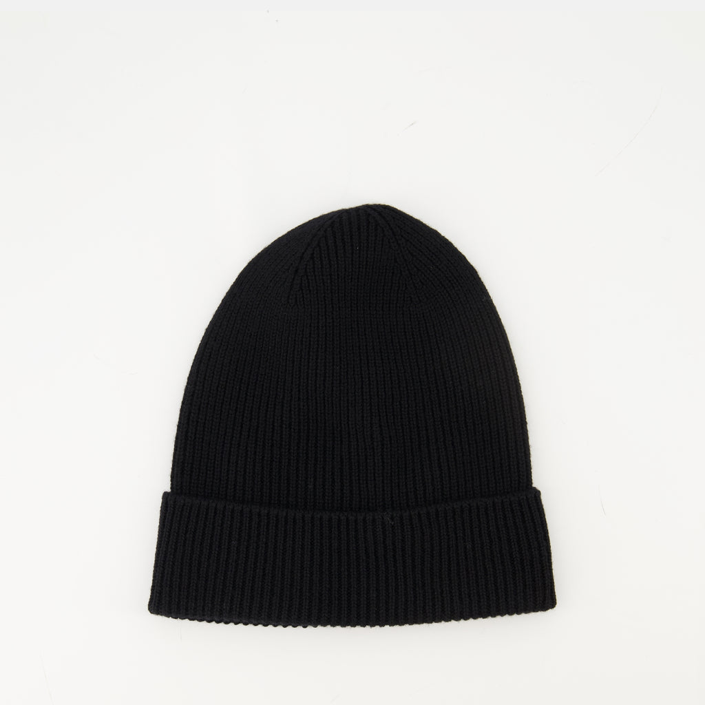 Image of the Moncler Men's Wool Beanie - Fall-Winter 2025 - Back View