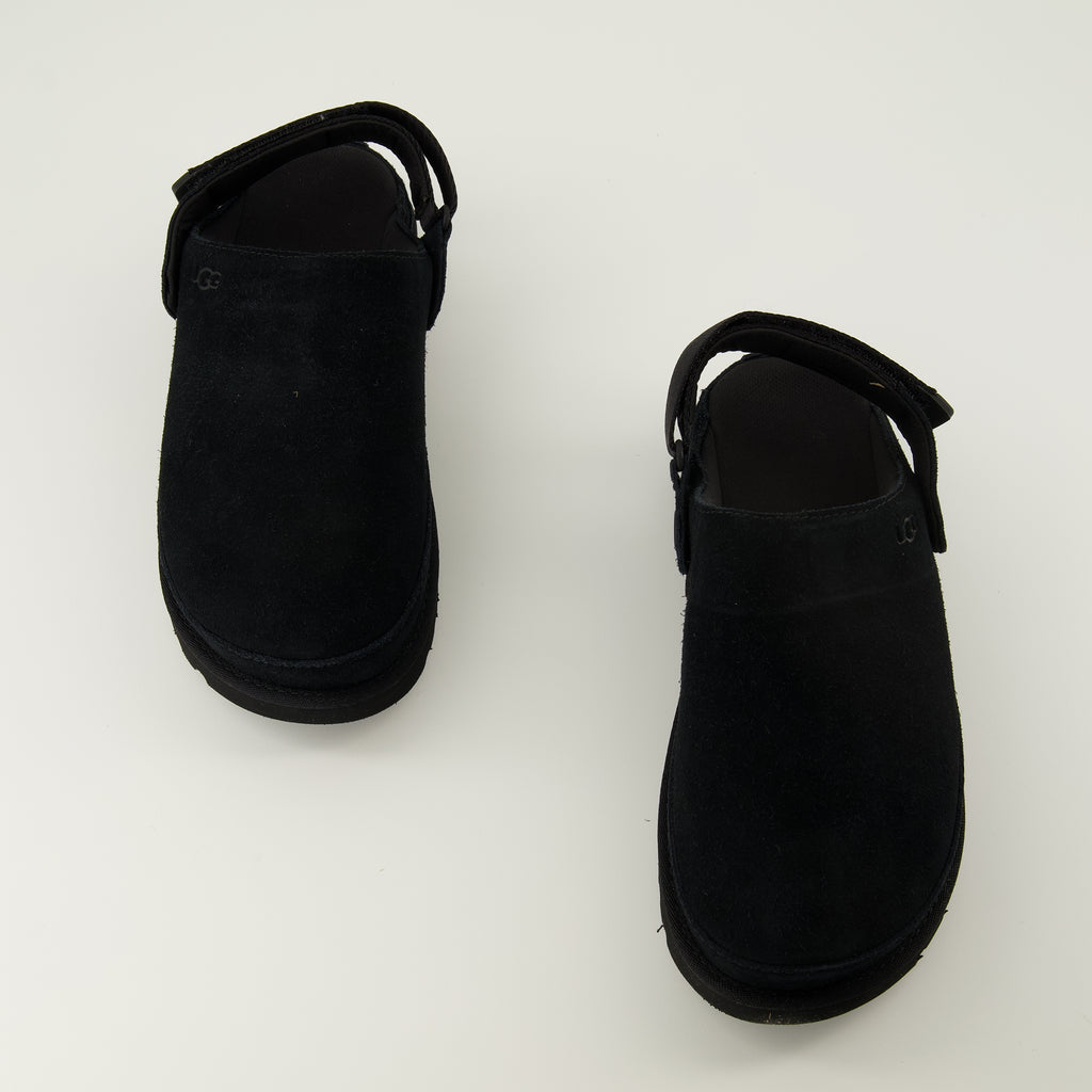 Image of the Ugg brand Goldenstar black clogs for Women - Spring-Summer 2026 Season - Top view of a pair of shoes