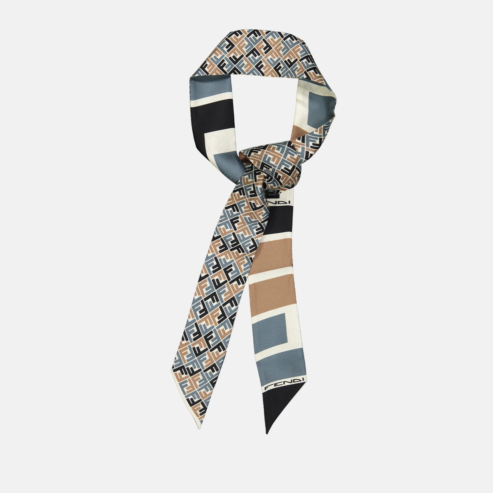 Sciarpe e guanti Wrappy en soie FF Fendi Blu Femme