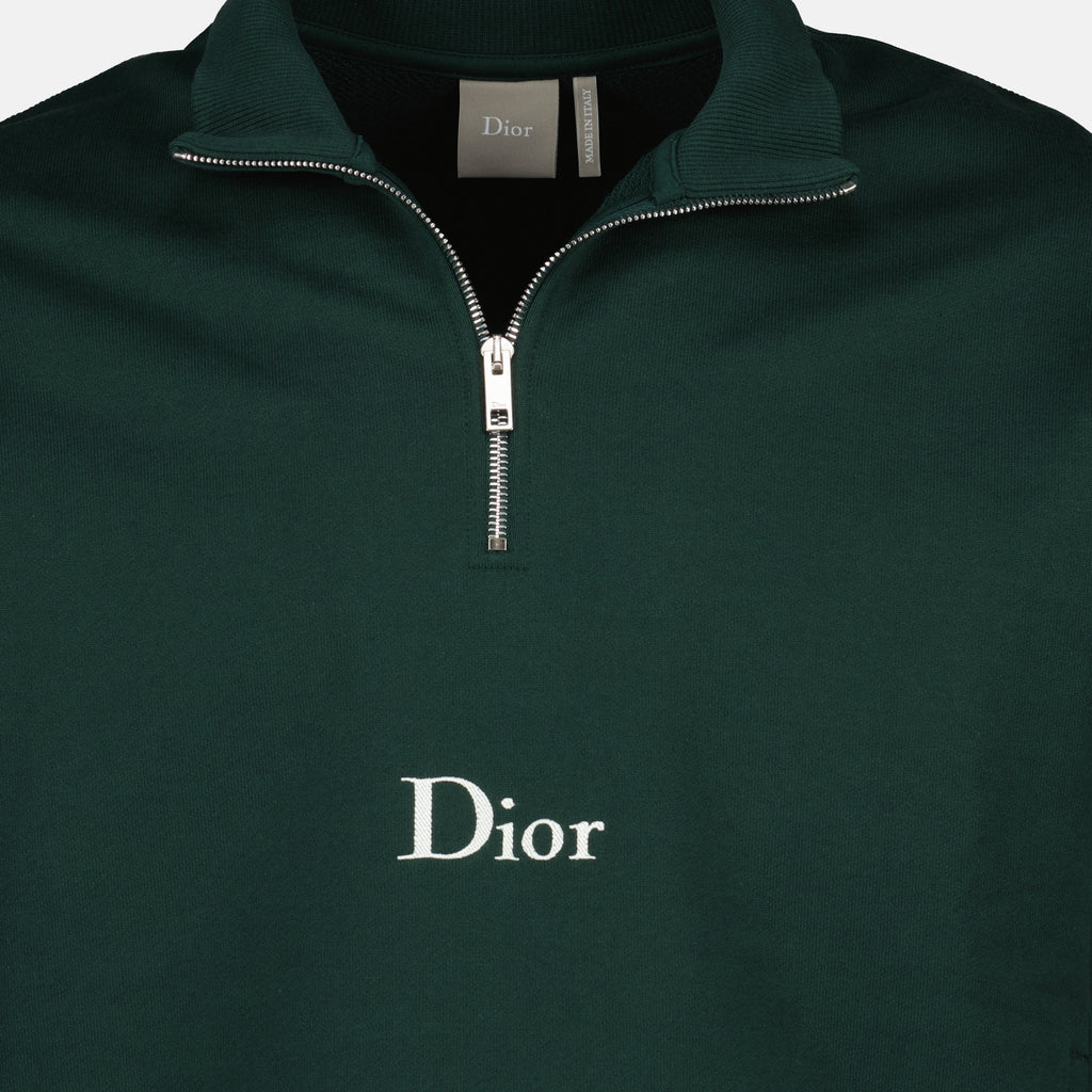 Bild des Artikels Grüner Baumwollfleecem Pullover mit Reißverschluss von Dior für Herren - Frühling-Sommer 2026 - Detaillierte Ansicht_1