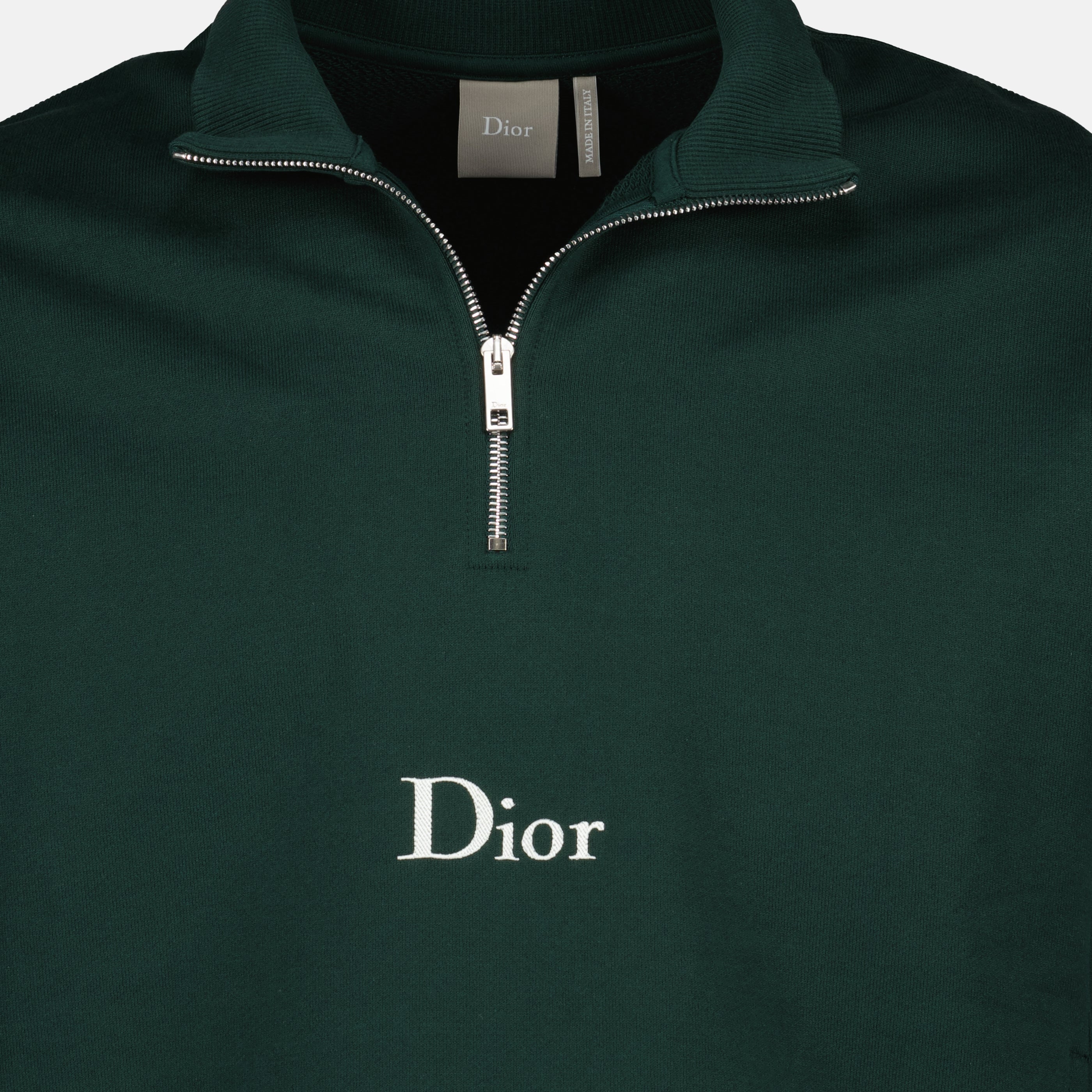 Bild des Artikels Grüner Baumwollfleecem Pullover mit Reißverschluss von Dior für Herren - Frühling-Sommer 2026 - Detaillierte Ansicht_1