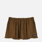 Jupes Gonna Mini in Cotone Marrone Miu Miu Marron Femme