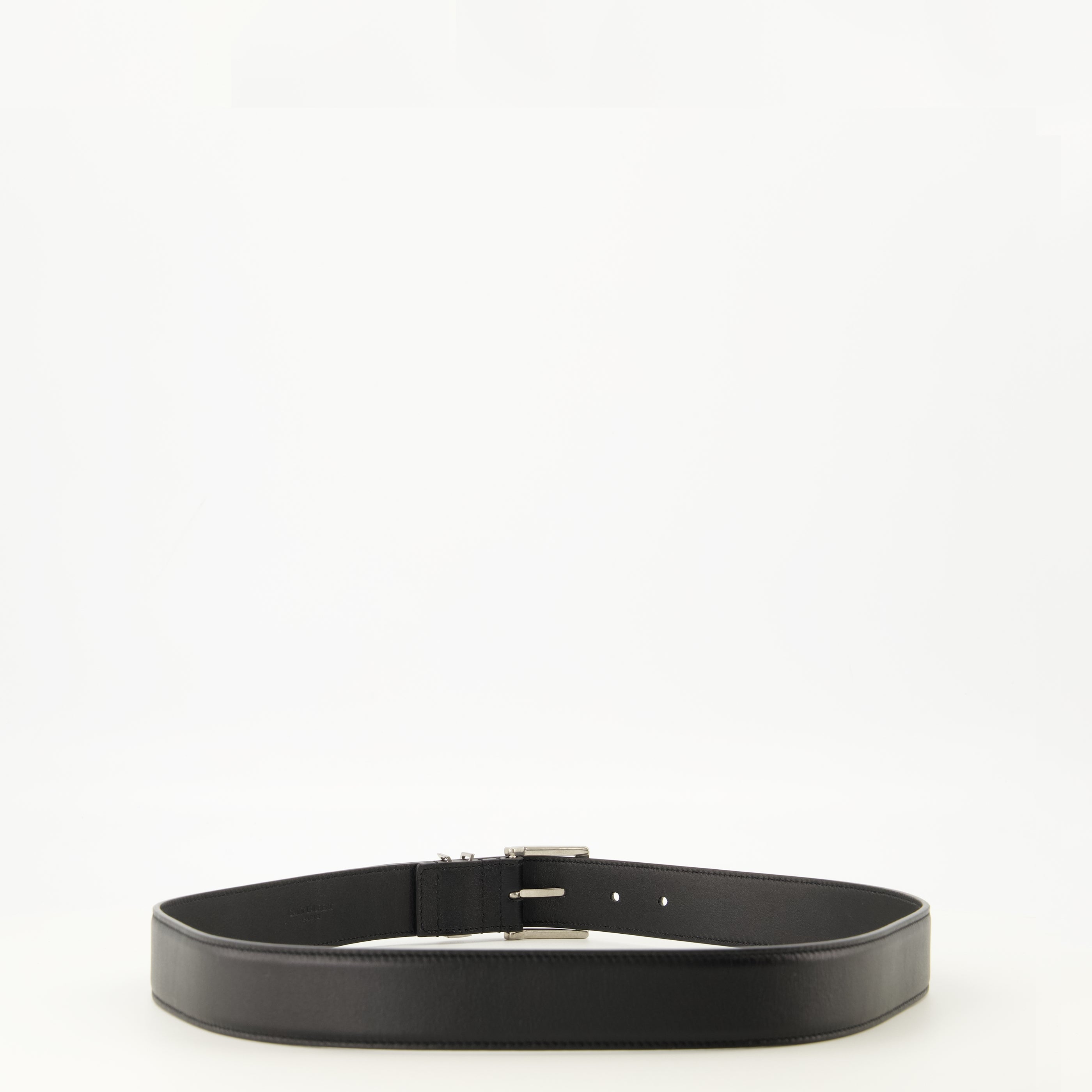Ceintures Cassandre Vadim Black Leather Belt Saint Laurent Noir Homme