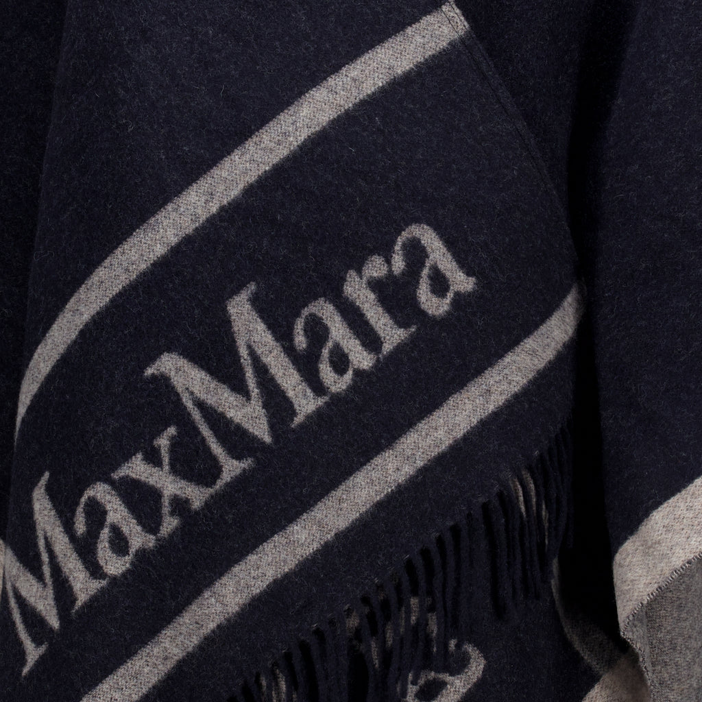 Vestes Poncho de Lana Azul Marino Max Mara Bleu foncé Femme