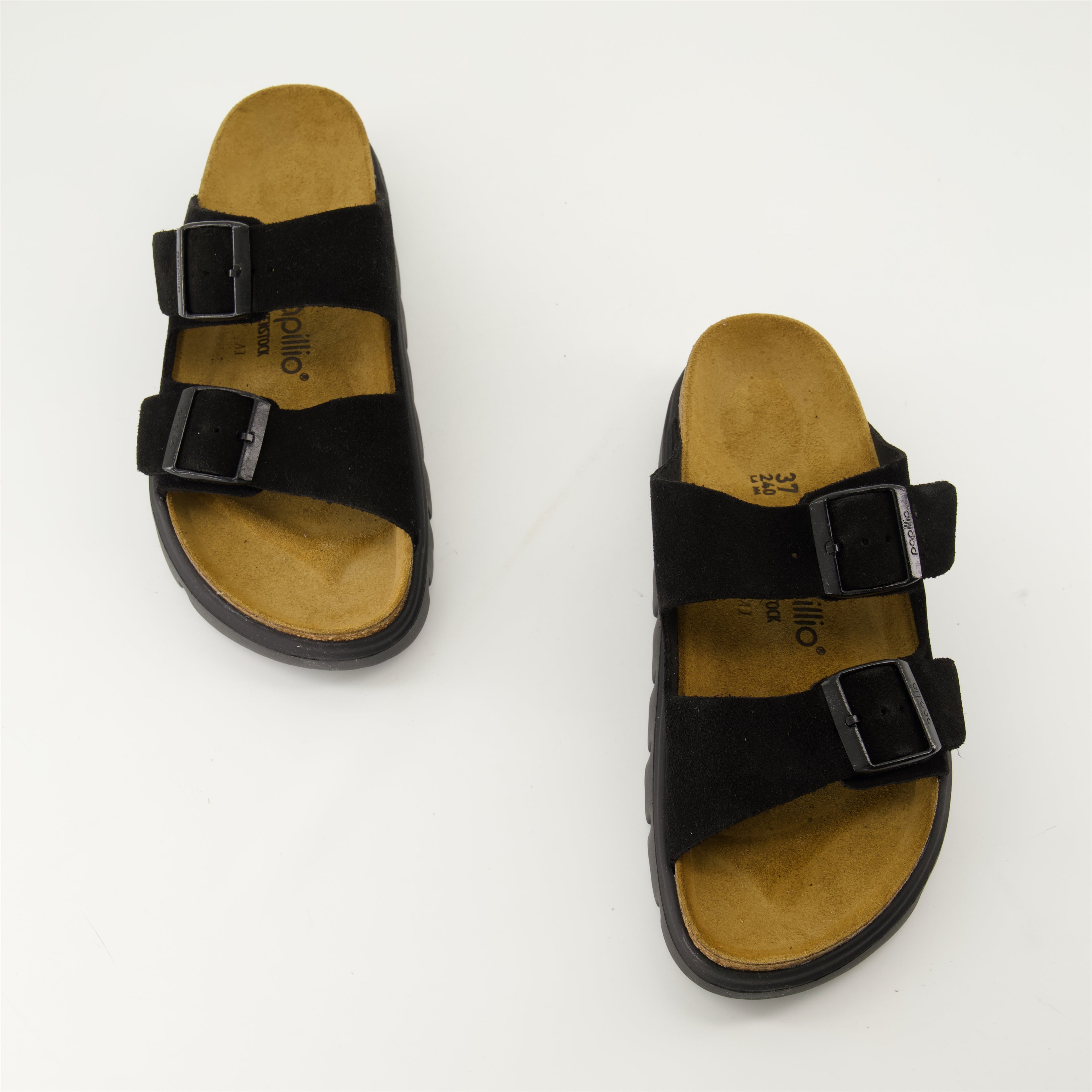 Zapatos abiertos Claquettes Arizona à plateforme Birkenstock Negro Femme