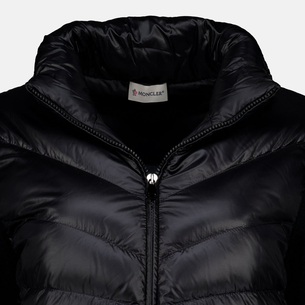 Vestes Cardigan bi-matière noir Moncler Noir Femme