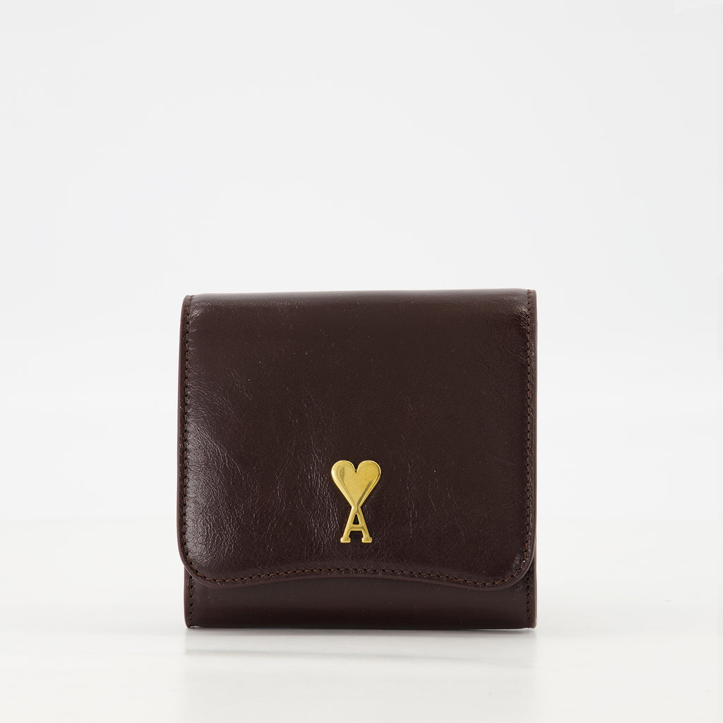 スモールレザーグッズ Portefeuille en cuir Paris Paris Ami PARIS ボルドー ユニセックス