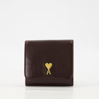 スモールレザーグッズ Portefeuille en cuir Paris Paris Ami PARIS ボルドー ユニセックス
