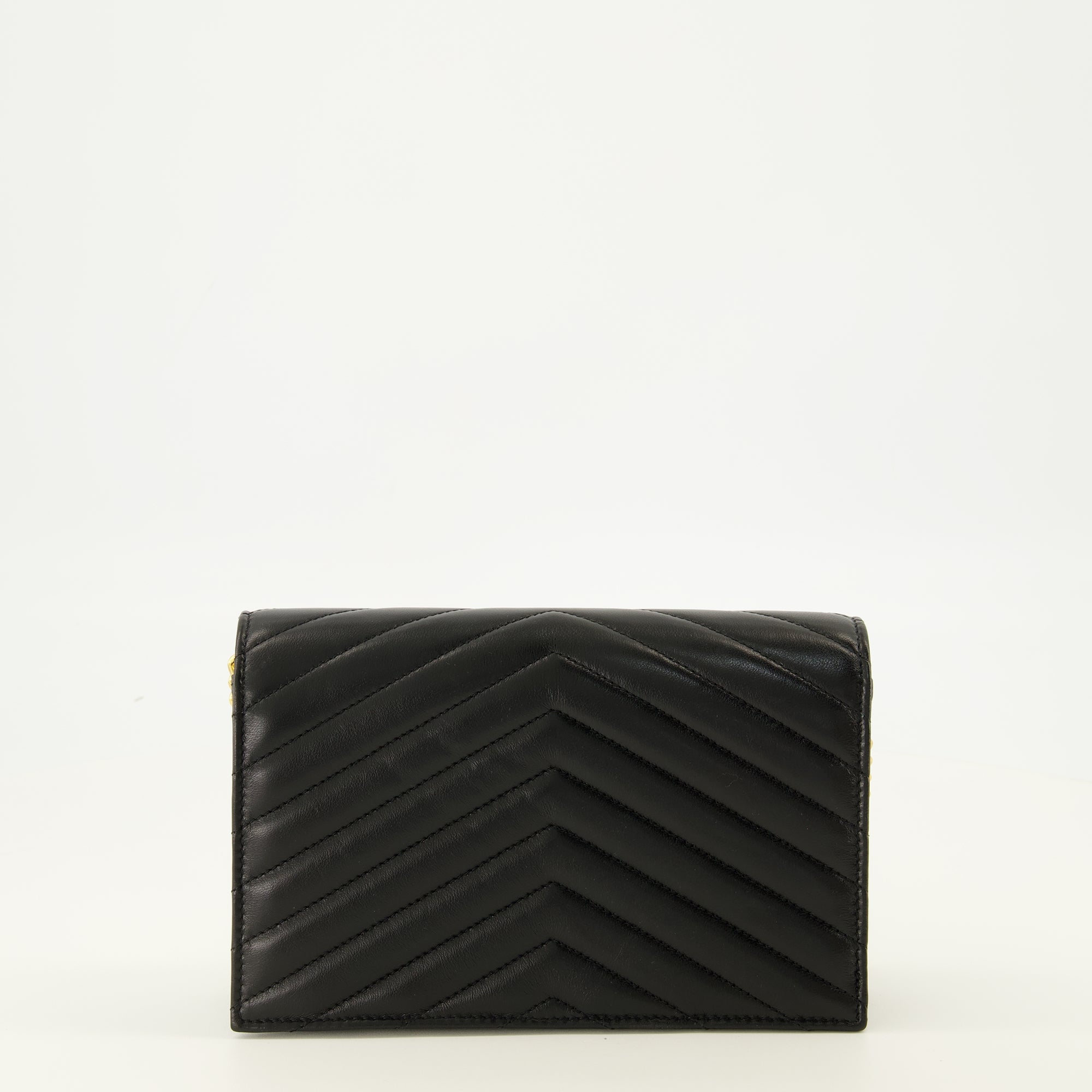 Sacs bandoulière Portefeuilles Cassandre avec chaîne en cuir noir Saint Laurent Noir Femme