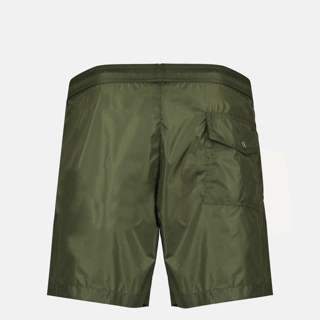 Beachwear Short de bain liseré kaki en nylon Moncler Kaki Homme