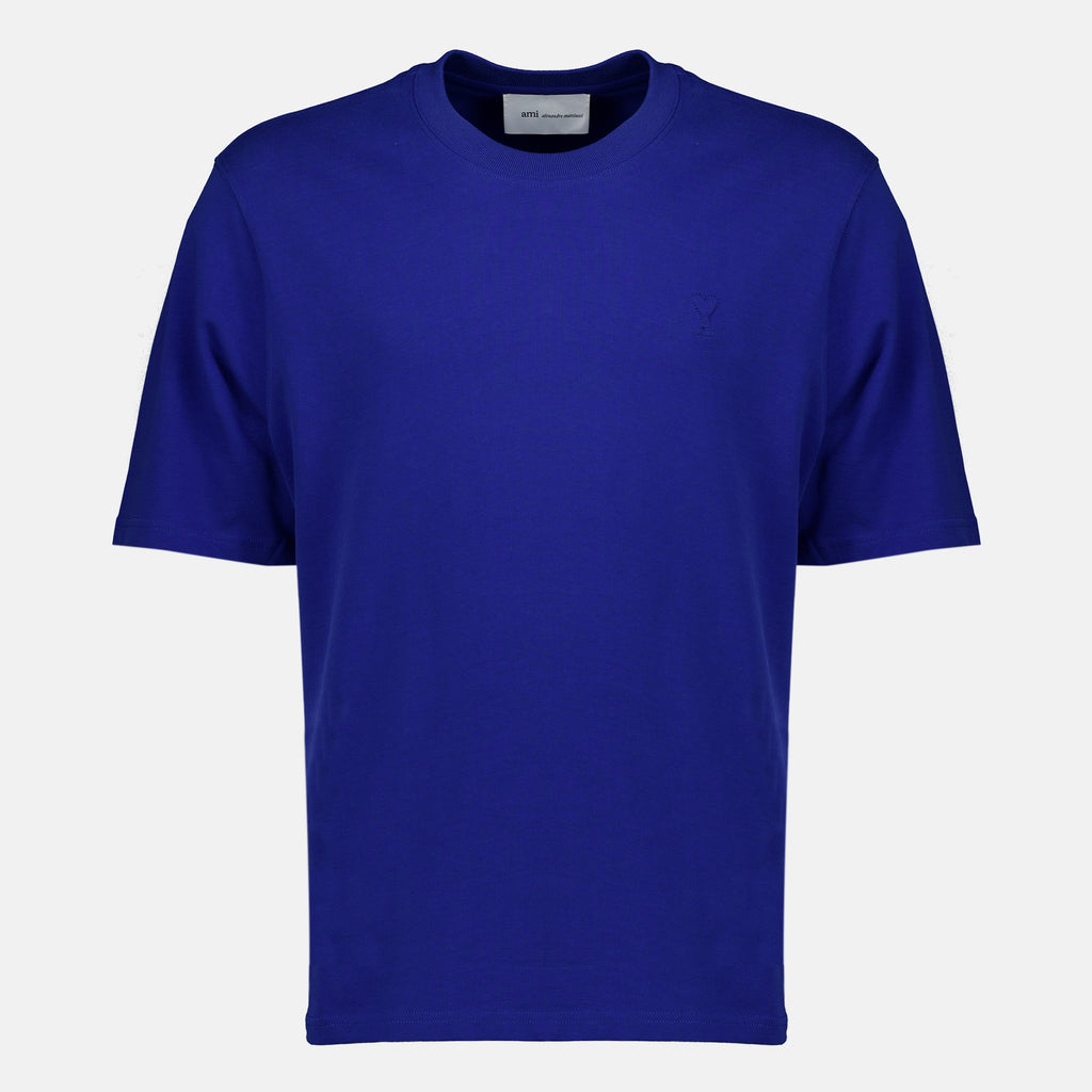 T-shirts T-shirt bleu en coton Ami PARIS Bleu Unisexe