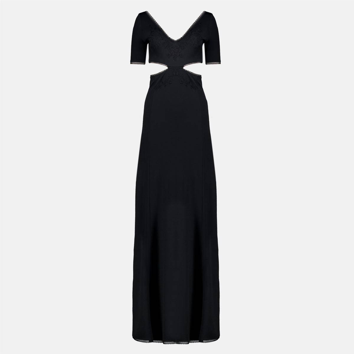 Robes Abito lungo con ricamo nero Rabanne Noir Femme